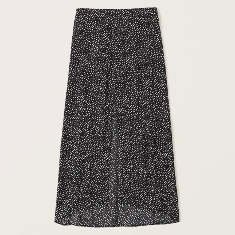 Abercrombie & Fitch Dotted Black + White Midi Slip Skirt NWT